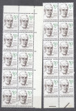 Czechoslovakia 1989 Famous persons UNESCO 50H x 20 in blocks MNH S.629, Nestampilat