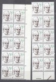 Czechoslovakia 1989 Famous persons UNESCO 50H x 20 in blocks MNH S.629