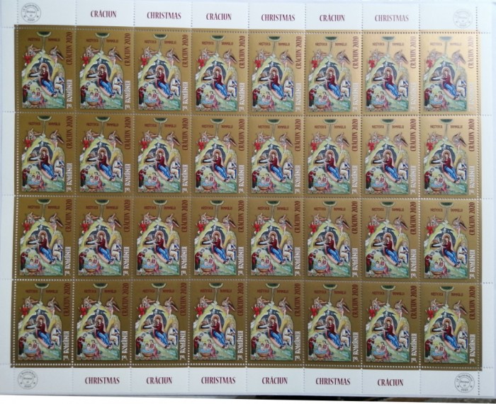 ROMANIA 2020 CRACIUN - Set 2 Coli mari cu 32 Timbre (neindoite) LP 2306 MNH**