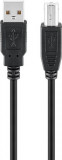 Cablu imprimanta USB 2.0 A tata - USB B tata, 5m, negru, Goobay