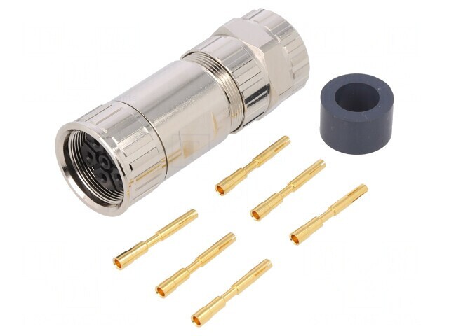 Conector M23 6 PIN Crimpat pe Cablu Drept IP67 28A