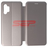 Husă Flip Samsung Galaxy A32 5G, Piele Ecologică, Stil Carte, Protecție 360, Gri Fossil