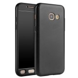 Husa 360 Samsung Galaxy A5 2017 Neagra: Fata, Spate + Sticla Securizata. Protectie Completa, Anti-Amprente