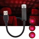 Lampa Plafon Auto LED USB ALM, Proiectie Stelara Rosu, Lumina Interior, Universal