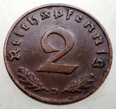 2.880 GERMANIA 2 REICHSPFENNIG 1938 D foto