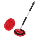 Perie telescopica cu microfibra pentru spalat masina, cu flux de apa, maner aluminiu, 67-100 cm, pentru vehicule si locuri greu accesibile, AMiO