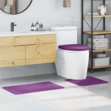 vidaXL Set de mochete anti-derapante pentru baie 3 pcs Violet PP 4019872