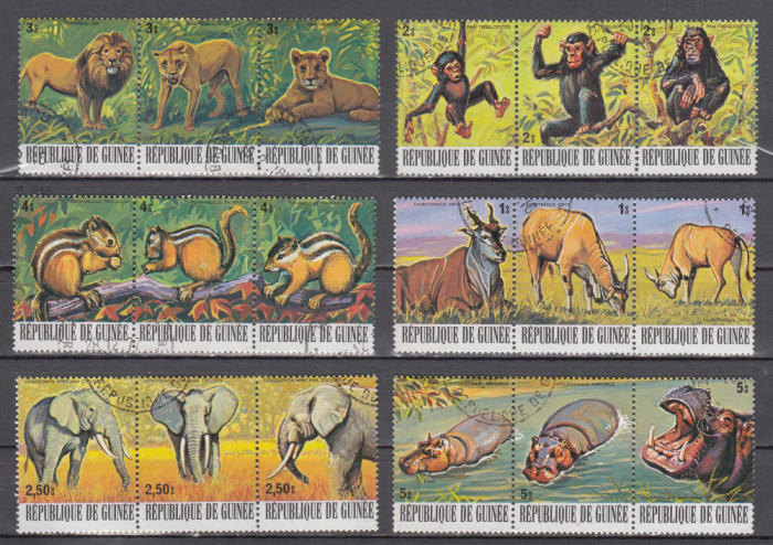 A12 S6 5 - Timbre foarte vechi - Guineea - animale salbatice
