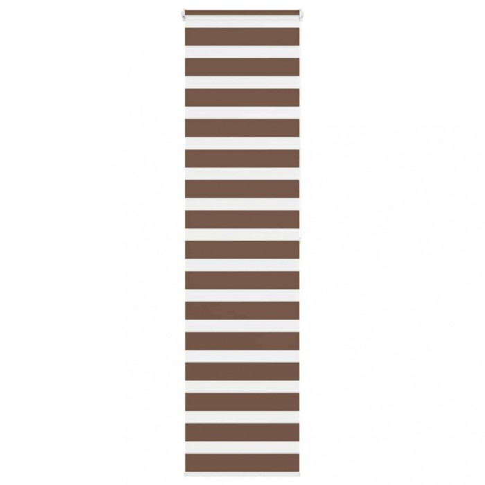 Jaluzea tip zebra maro lățime țesătură 55,9 cm poliester