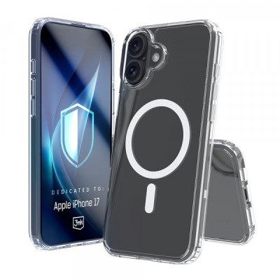 Husa MagSafe pentru Apple iPhone 17, 3MK, Armor MagCase, Transparenta foto