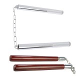 Set 2 Nunchaku Antrenament IdeallStore&reg;, 31cm, Multicolor, Otel, Arte Martiale, Nunceag cu Lant