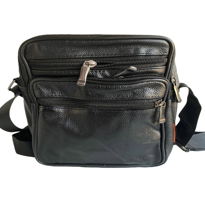 Geanta umar, Piele Ecologica, Extra buzunare, Neagra, 16 x 19 x 9 cm