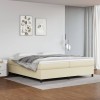 VidaXL Cadru de pat cu arcuri, crem, 200x200 cm, piele ecologică 3121067