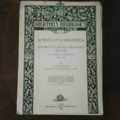 I. Craciun Activitatea stiintifica la Universitatea Regele Ferdinand I 1920-1930