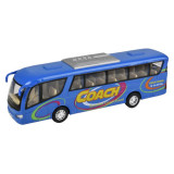 Autobuz sportiv die-cast Coach, cu functie pull-back, 18 cm lungime, albastru, Goki