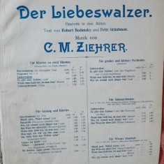 Liebeswalzer, dupa motive din opereta Der Liebeswalzer de C.M. Ziehrer partitura pentru pian