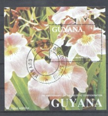 Guyana 1991 Orchids perf sheet Mi.130 used L.115