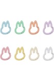 Set de 8 agrafe de chei BOXOB pentru păpuși, c&acirc;rlige metalice colorate cu iepuraș drăguț, inel de chei Kawaii cu iepure, cataramă de agățat, accesorii