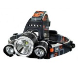 Lanterna De Cap 3 x Led Cree XML T6 MRG M-155, 2x Acumulatori 18650, Frontala, Negru C155, Other