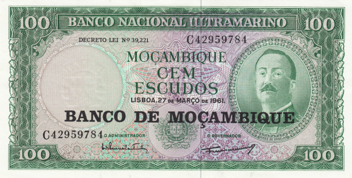 100 Escudos 1976 (overprint peste emisiune coloniala portugheza), UNC, clasor A1