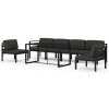 Set mobilier de gradina cu perne, 7 piese, antracit, aluminiu