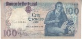 M1 - Bancnota foarte veche - Portugalia - 100 escudos - 1984