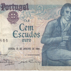 M1 - Bancnota foarte veche - Portugalia - 100 escudos - 1984