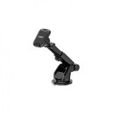 Suport auto telefon magnetic, Kaku, telescopic, cu ventuza, fixare parbriz sau bord, Negru