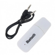 Receptor Audio Adaptor USB Techstar? A2DP cu Jack 3.5mm Transmitator AUX, Alb foto