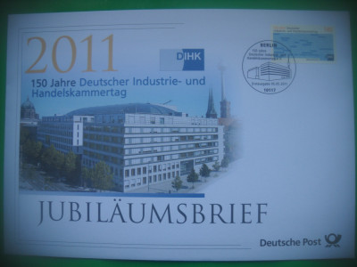 HOPCT PLIC FDC S 2025 CAMERA INDUSTRIE SI COMERT -2011-JUBILAUMSBRIEF GERMANIA foto