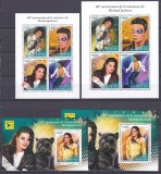 DB1 Muzica Michael Jackson 60 Anniv. Africa Centrala 2 x MS + 2 x SS MNH, Nestampilat