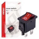 &Icirc;ntrerupător basculant cu iluminare roșie 20A 12V 24V AMIO-04440