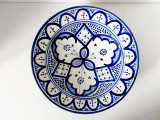 Farfurie perete ceramica SAFI Maroc, handmade, 27cm diametru, lut