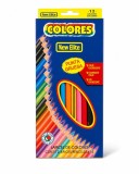 Set Creioane Colorate New Elite Colores 12 Culori Varf Gros Activitati Creative Copii Scoala Desen
