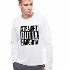 Bluza barbati alba - Straight Outta Harghita - L