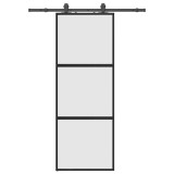 Cumpara ieftin Usa glisanta cu set feronerie neagra 76x205cm sticla securizata