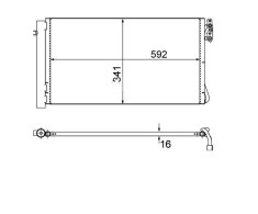 Condensator climatizare AC OEM/OES (Behr/Mahle), BMW Seria 1 E87/E88/E81/E82, 09.2004-; Seria 3 E90/E91/92/93, 09.2006-; X1 E84, 10.2009-; Z4 E89, 03