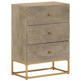 VidaXL Dulap cu sertare 55x30x76 cm, lemn masiv de mango și fier