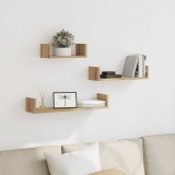 vidaXL Rafturi de perete, 3 buc., stejar artizanal lemn prelucrat 855793