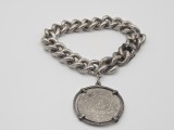 Bratara masiva din argint cu charm antic #2072
