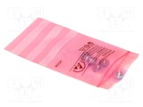 Pungă de protecție ESD ANTISTAT 127mm x 76mm 75um 100 buc roz