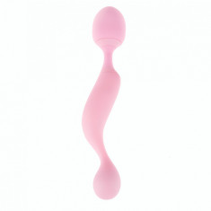 Vibrator Wand Universal Massager 10 Moduri Vibratii Silicon Roz