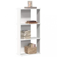vidaXL Bibliotecă cu 3 niveluri, alb, 60x30x120 cm, lemn de prelucrare