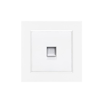 Priză Nova UTP RJ-45 cu cadru alb foto