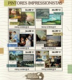 MOZAMBIC 2011 - Picturi, maestri impresionisti/ set complet - bloc+colita MNH ( 2 imagini)