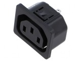 Conector alimentare AC soclu mamă 10A 250VAC IEC 60320 IP30