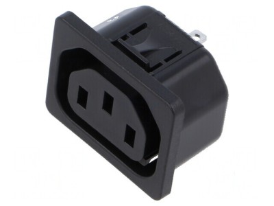 Conector alimentare AC soclu mamă 10A 250VAC IEC 60320 IP30 foto