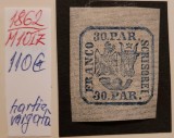 Principalele Unite 30 par 1862, hartie vargata MNH