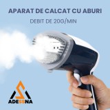 Aparat de Calcat Vertical cu Aburi ADESSNA, model R.1226B, 1200 W, 1200 BT, Debit 20g/min, Rezervor mare 350 ml, Culoare Alb/Albastru