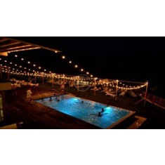 Ghirlanda Luminoasa de Exterior, lungime 11 m, cu 2 Bec/m, Glob Transparent